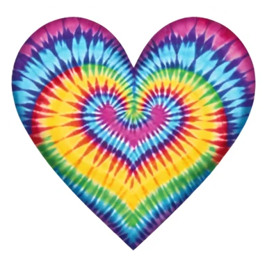 Rainbow tie dye heart  sticker
