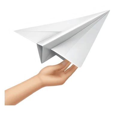 hand throwing a paper airplane, fun and dynamic sticker