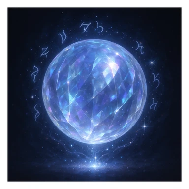 a crystal aura orb with ethereal glow, elegant, high fantasy style sticker