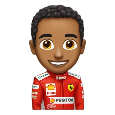 Lewis Hamilton in Ferrari sticker