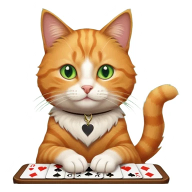 orange cat gambling sticker