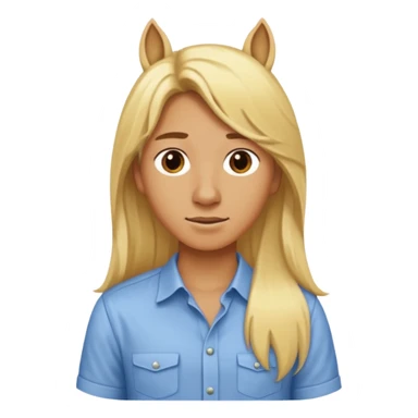 horse with long blonde hair and shirt sticker