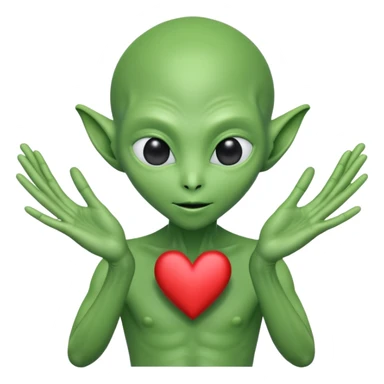 Alien from the movie Alien making heart sign with hands sticker