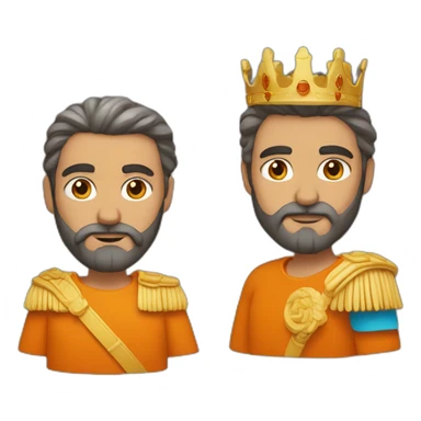 un rey con barba naranja sticker