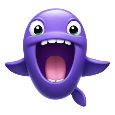 purple whale front with open mouth sticker