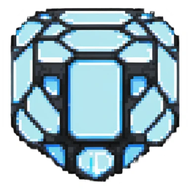 maximum blocky ultra-abstract pixel art Minecraft diamond emoji with only 2-4 large square pixels sticker