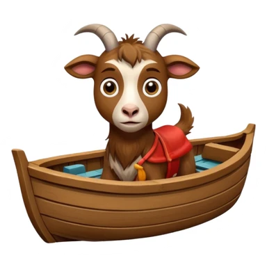 a frightened goat in a boat sticker