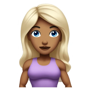 Muscle mommy with blue eyes and black hair sticker