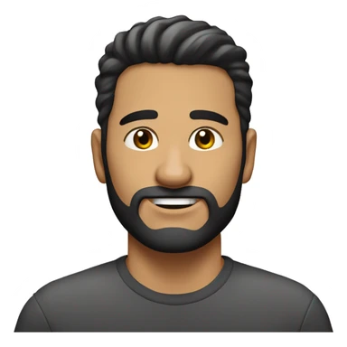 Hombre joven moreno, con algo de barba, seño fruncido y pelo corto sticker