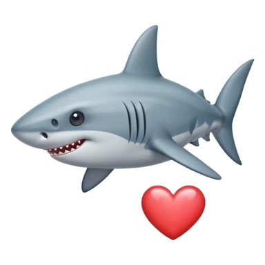 Tiburón con dos corazones en los ojos sticker