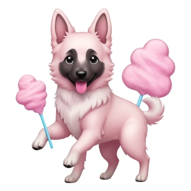 White belgian Shepard Dancing on Cotton candy  sticker