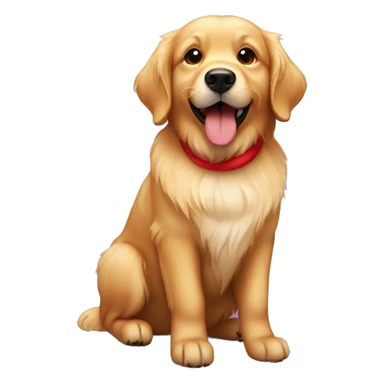Golden retriever with a Santa hat  sticker