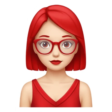 red glasses and red dressed woman sticker