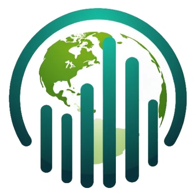 Minimalist circular logo with a stylized barcode morphing into a globe, with company name "EthicScope" elegantly incorporated into the design. Clean greens and blues with neutral tones. Professional tech-forward design. sticker