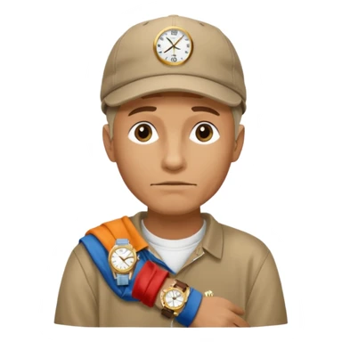 Poor homelass man with a rolex and a coinbase support shirt and cap sticker