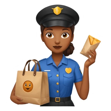 Food Delivery Courier black woman sticker