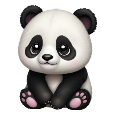 Cinematic Noble Baby Panda Portrait Emoji, Poised and regal, with a tiny, adorable build and a soft, fuzzy Fur of black and white, deep-set soulful gentle eyes, Simplified yet sharp and sophisticated features, highly detailed, glowing with a soft, dignified glow, high shine, intelligent and endearing, stylized with an air of miniature majesty, focused and attentive, soft glowing outline, capturing the essence of a watchful and confident little panda, so majestic it feels as though it could toddle out of the screen with effortless authority! sticker