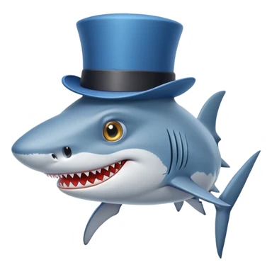 Shark with a blue top hat and a monocle ￼ sticker