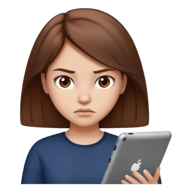 Brown haired fat girl on a iPad mean and really fat sticker