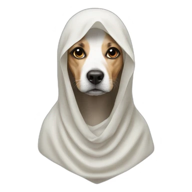 Dog with veiled woman sticker