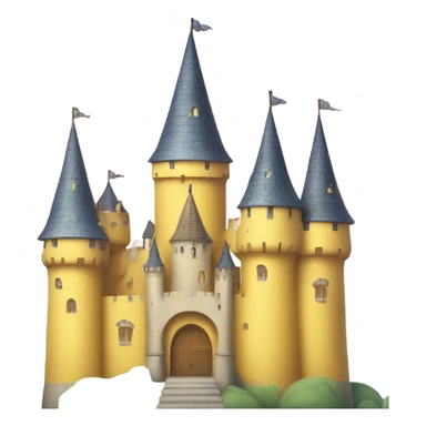 Yellow pastel, castle sticker