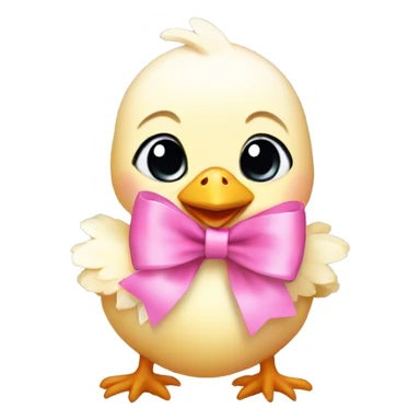 Baby chicken with pink bow sticker