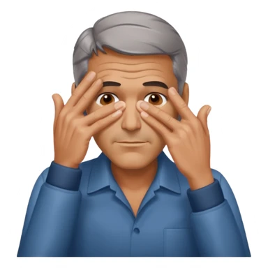 George clooney covering his eyes with his hand sticker