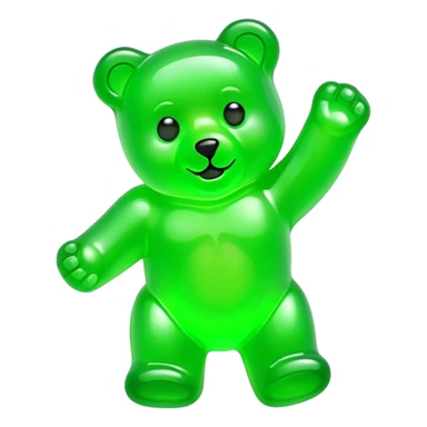 A neon green gummy bear sticker
