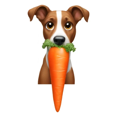 Dog eating carrot  sticker