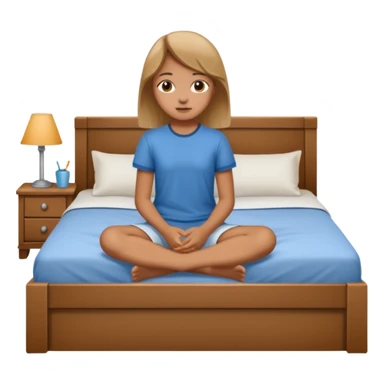 Jeune fille ado assise sur  un lit sticker