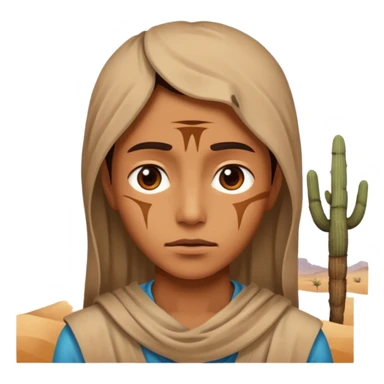 person living in desert just face sticker