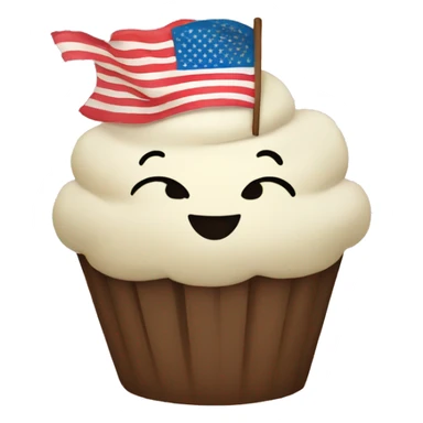 Happy cupcake with an American flag sticker