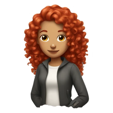 girl with red hair and curls with a rat on her shoulder sticker
