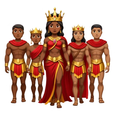 group of trojans being led by a woman queen sticker