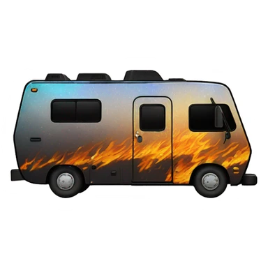 Tonka Darth Vader’s 1972 Winnebago rv rusted holographic flames  sticker