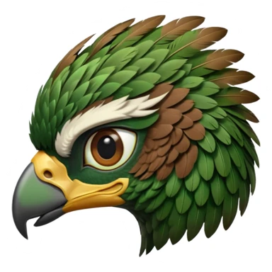 close up of just the eye at the side profile of the face of a green hawk that is looking away from the camera sticker