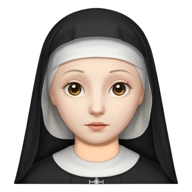 nun but veil head sticker