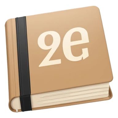 minimal flat emoji of a German language textbook titled “Grammar A1–B1”, clean modern cover, simple beige and white tones, crisp vector lines, elegant academic look, transparent background sticker