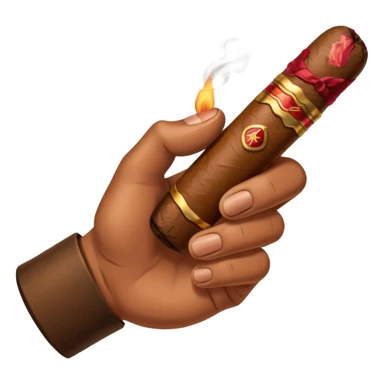 a hand holding a cigar sticker