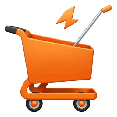 a computer pixel white cursor clicking on a ecommerce style orange cart icon sticker