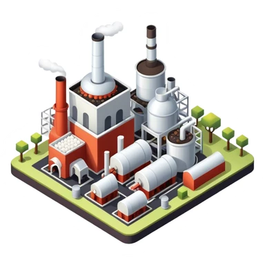 Isometric small sugar factory  sticker