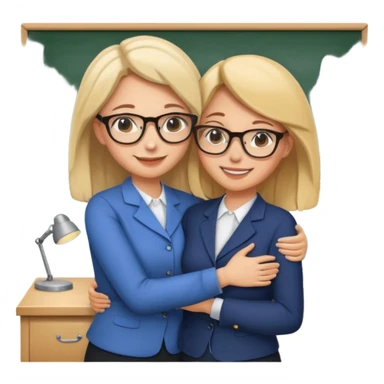 two Bestie coworkers teacher hug sticker