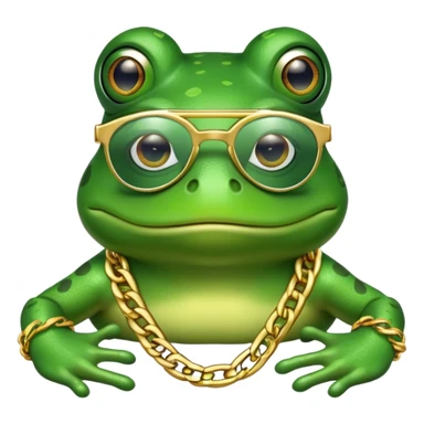 Sigma Rapper frog with chains and glasses sticker