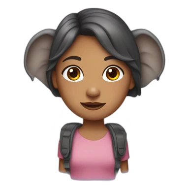 Girl with elephant ears sticker
