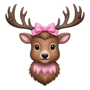 Deer with pink bows hanging from antlers sticker
