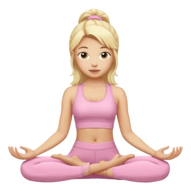 Yoga Blonde Girl With Light Pink Clothes sticker