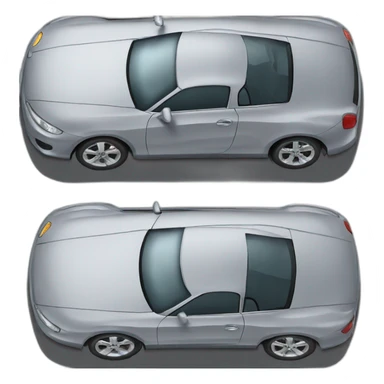 The car with two doors and have gray color and big  sticker