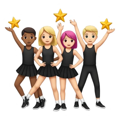 Schüler die auf einer schwarzen bühne tanzen mit dunlem hintergrund sticker