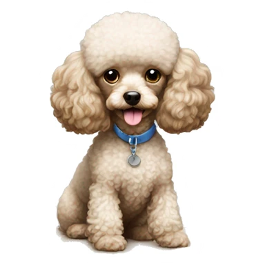 Toy poodle working in the office  sticker