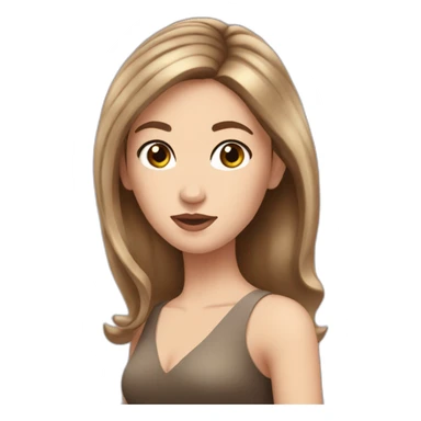 white pretty girl with  brown hair like gossip girl sticker